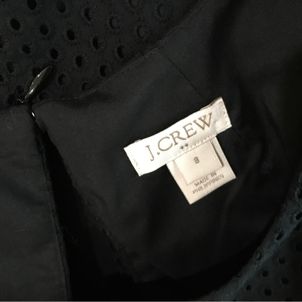 J. Crew dress Eyelet Mini Fit&flare Black women 4 AR986 - Picture 3 of 7